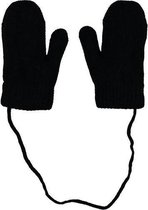 Moufles d'hiver en maille fine avec cordon Zwart avec doublure (3-24 mois) - moufles filles garçons