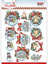 3D Cutting Sheet - Yvonne Creations - Wintry Christmas - Christmas Baubles 10 stuks