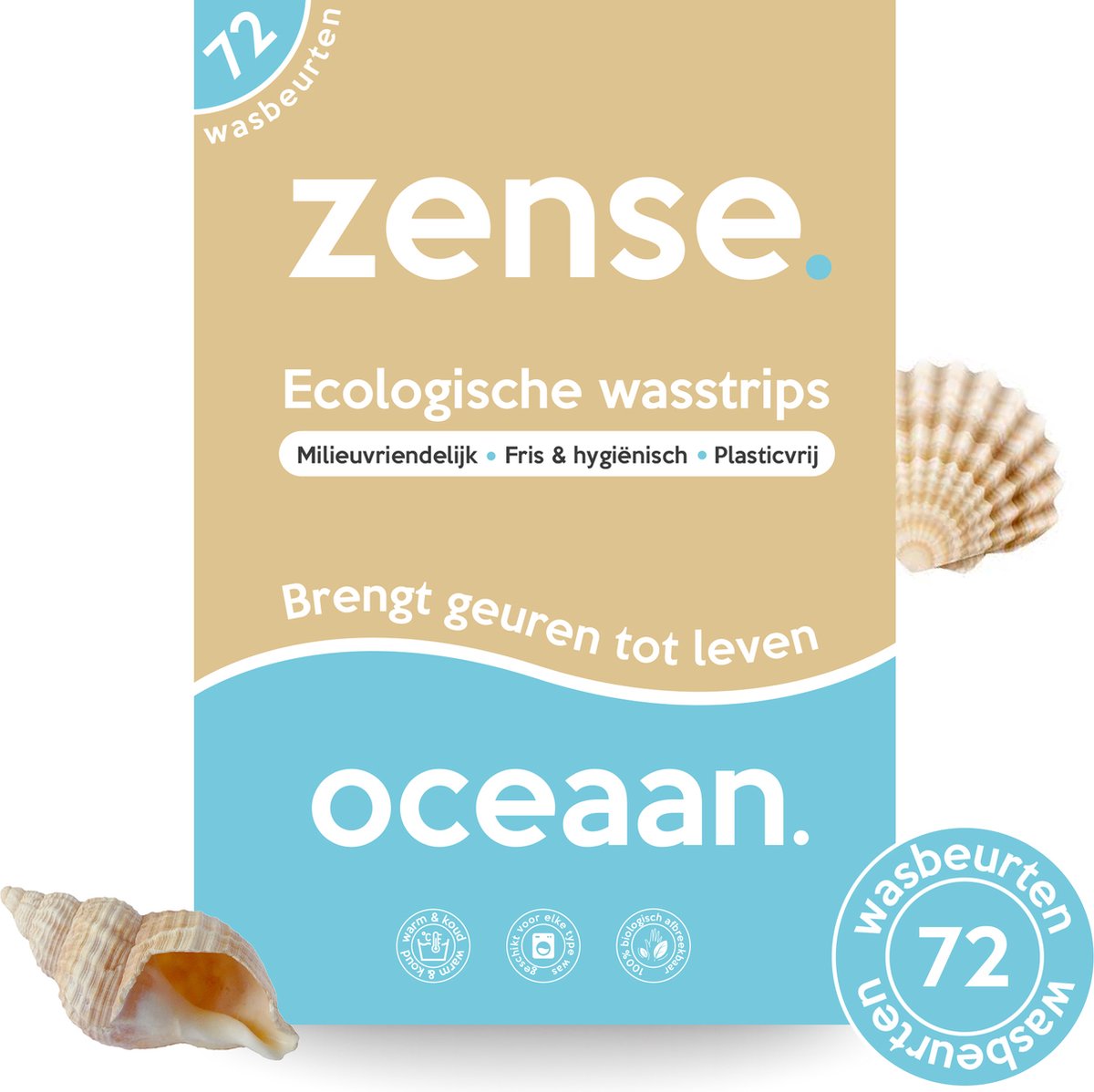 Zense Eco Wasmiddel Wasstrips - 72 Grote Wasbeurten - Ocean Breeze