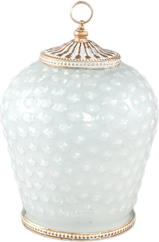 PTMD Decoritz White glass LED lantern bulb with pattern