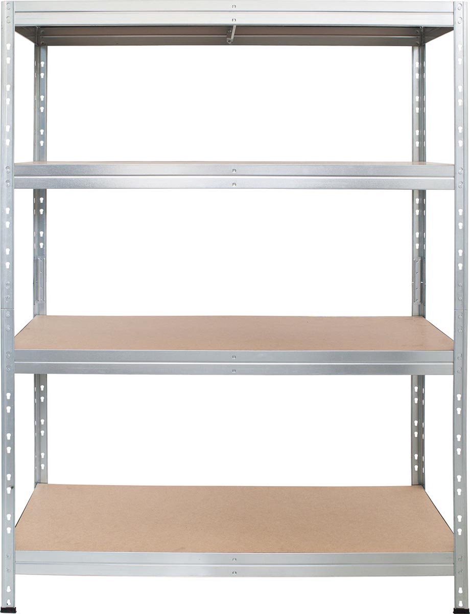 AR Shelving rek Rivet Stabil, ft 180 x 120 x 45 cm, 4 legborden uit HDF, gegalvaniseerd