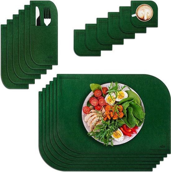 Wasbare placemats, set van 4, 43 x 30 cm binnen- en buitenplacemats Wasbare placemats, set van 4, 43 x 30 cm binnen- en buitenplacemats