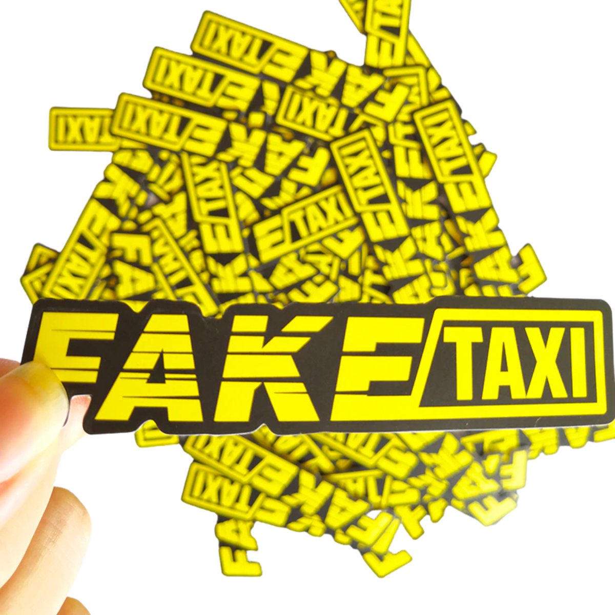 50 pièces - Autocollant de voiture faux taxi - Zwart jaune