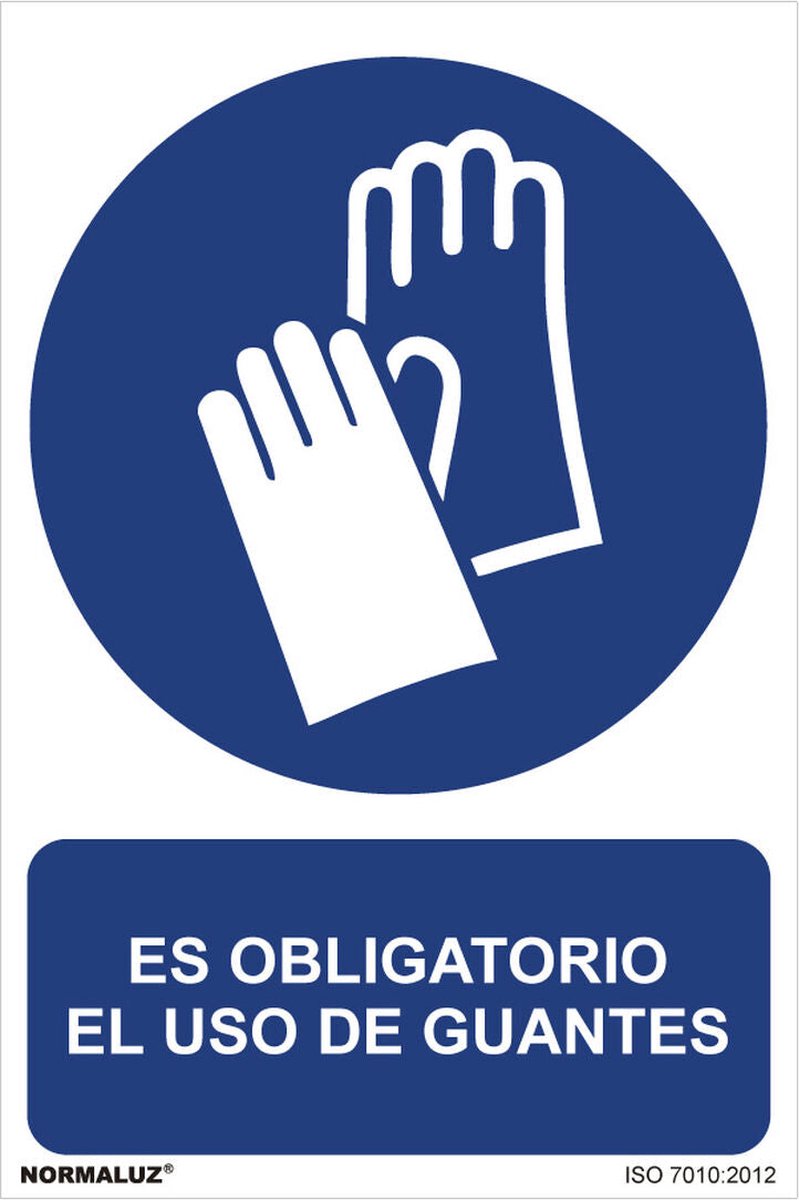 Bord Normaluz Es obligatorio el uso de guantes PVC (30 x 40 cm)
