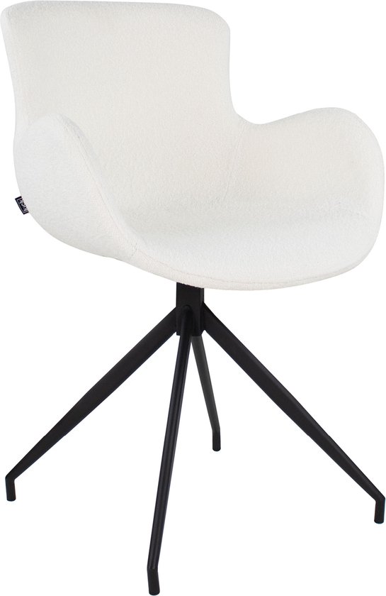 Chaise pivotante Kick Novi - Bouclé - Wit