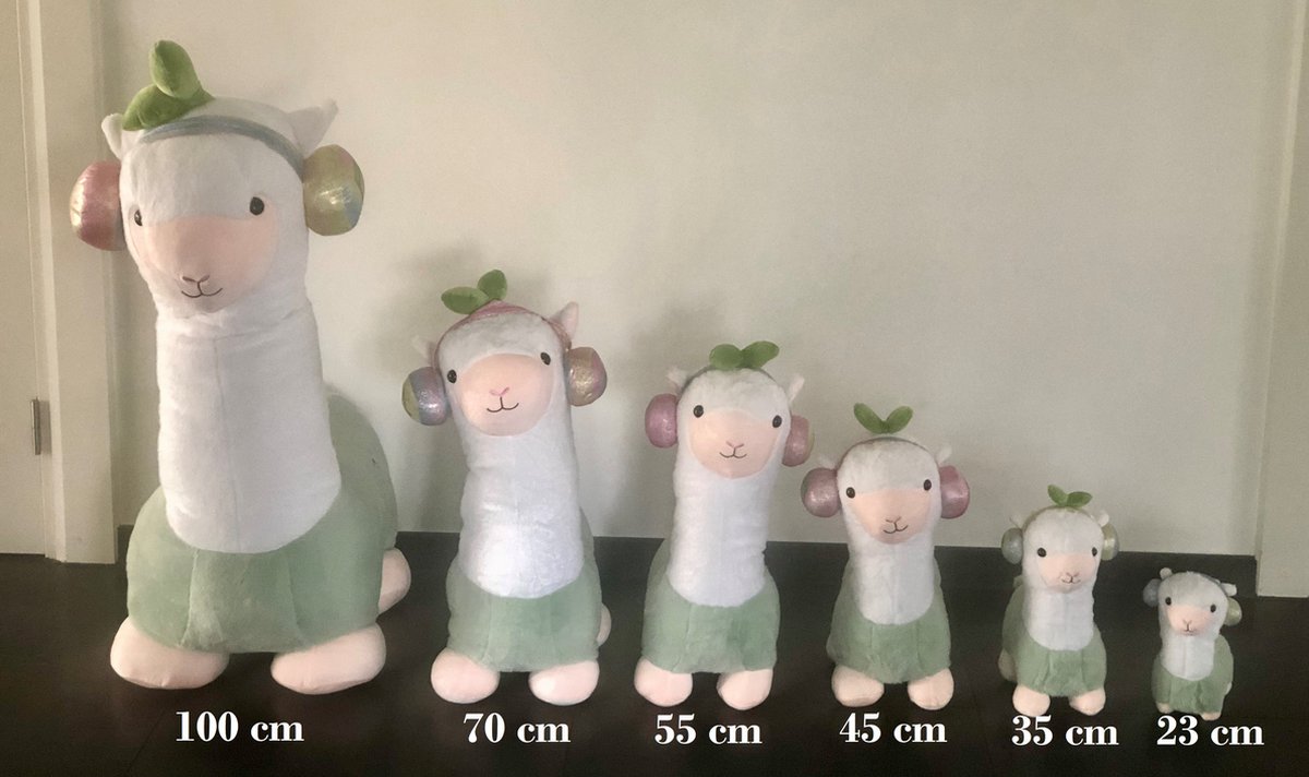 Alpaca knuffel - 100 cm - Groen - Pluche - Lama knuffel - 100cm Alpaca