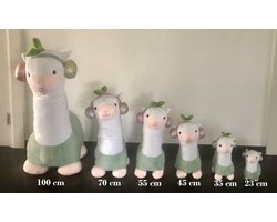 Alpaca knuffel - 100 cm - Groen - Pluche - Lama knuffel - 100cm Alpaca