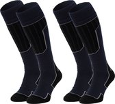 NOMAD® Ski Sock Essential 2-Pack - Taille 35-38 - Ski, Snowboard ou Marche - Bon transport de l'humidité - Renfort Extra