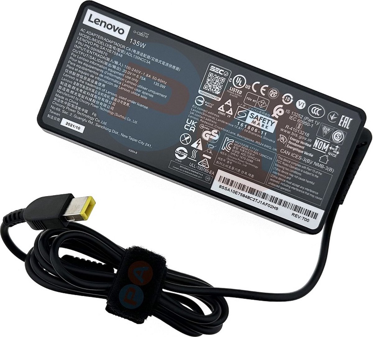 Lenovo 135W 20V-6.75A Square PIN Laptop Adapter Origineel op Prijzenvolger.com
