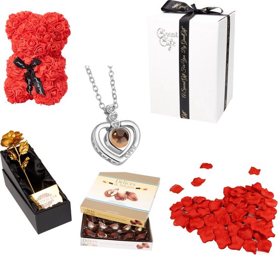 Romantisch Cadeau Pakket - GreatGift - Liefde - Valentijn - Trouwen - Verjaardag - Geschenk Box - Cadeau - Love Box -Cadeau Box Met Romantische Cadeaus Voor Haar