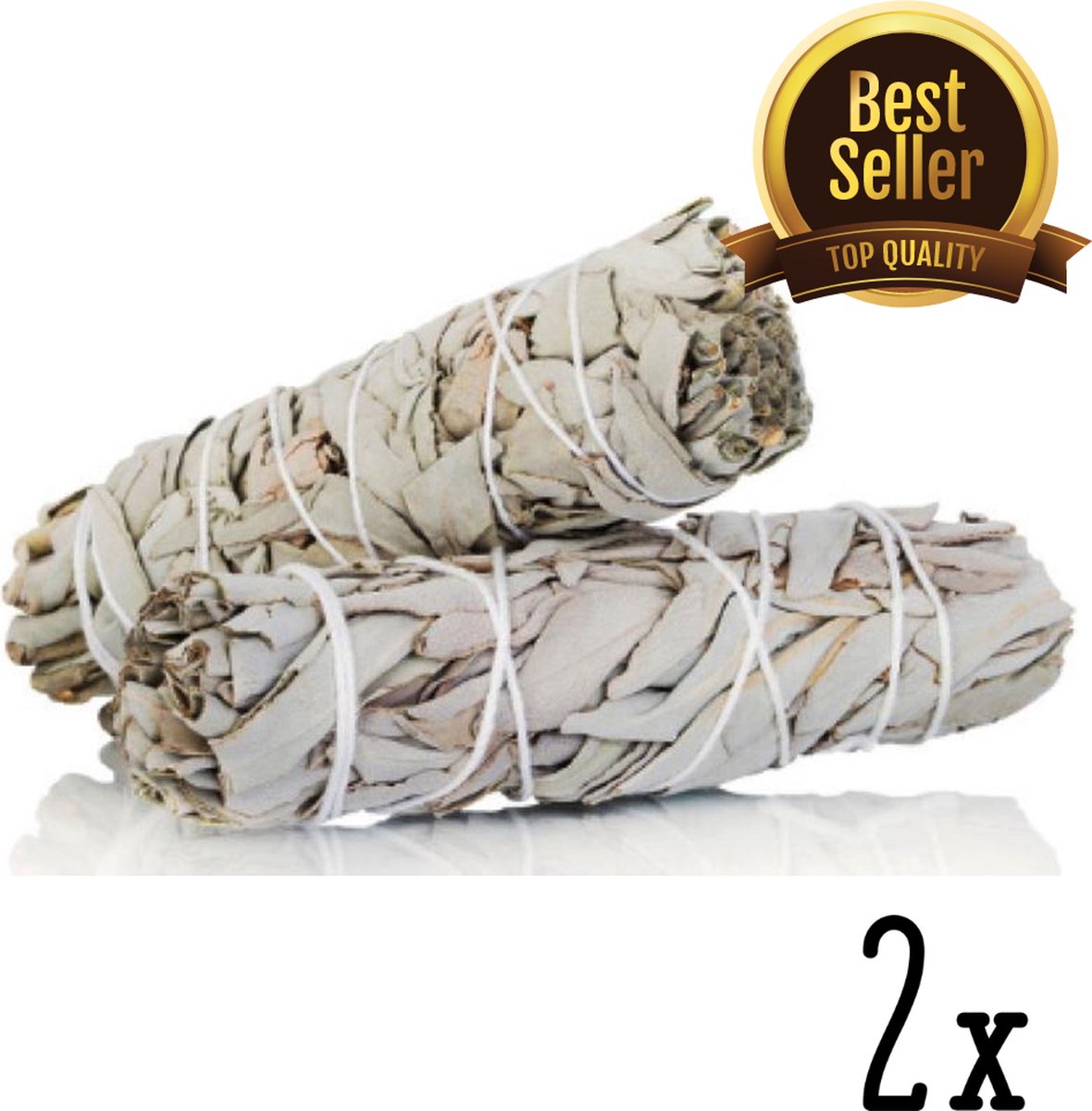 Witte Salie Stick - 2 STUKS van 11cm - Sage Smudge Stick - Smudgestick - Meditatie - Yoga - Huis Reinigen - Zuivering
