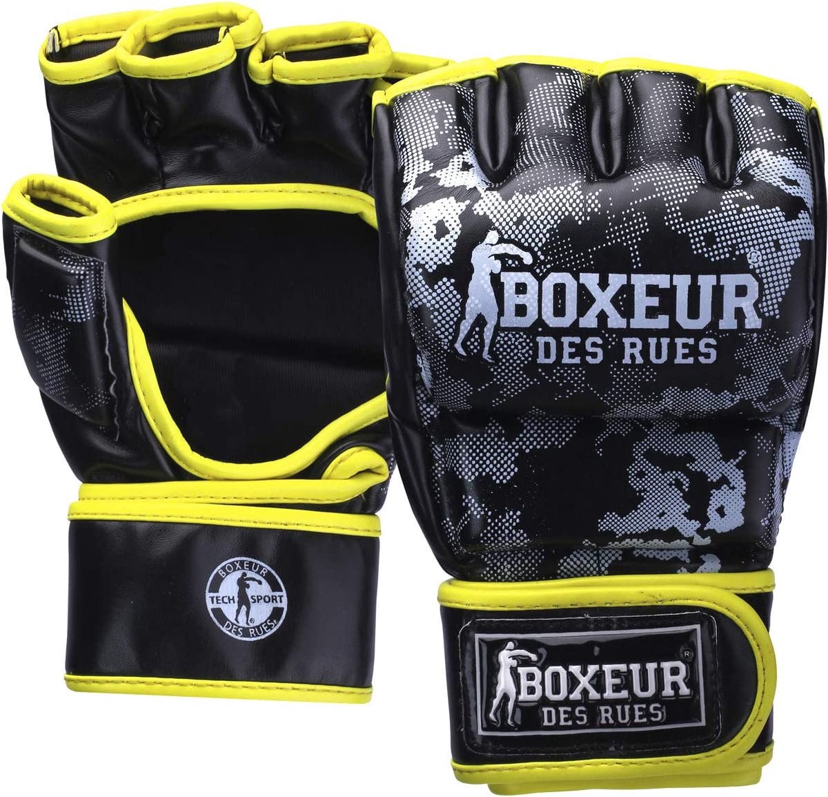 BOXEUR DES RUES Bxt-5218 Mma-handschoenen van kunstleer | Black & Yellow | BXT-5218 | XXXL