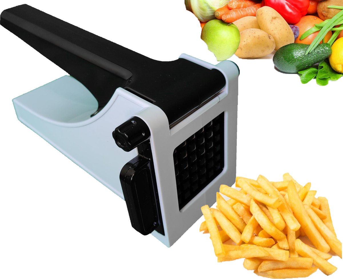 Bol.com Frietsnijder | Groentesnijder | Patatsnijder | Multifunctioneel | Met handleiding | Sterke messen | Wit aanbieding