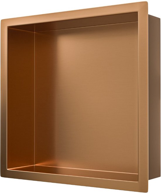 Nis in badkamer van rvs BS603010-60 x 30 x 10 cm - selecteerbare kleur, Kleur:Geborsteld roestvrij staal