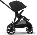 Zwarte Cybex Gazelle S kinderwagen met opengeklapte zonnekap.