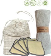 green-goose® Gezichtsverzorgingspakket S | XL Make-up Pads (5) | Gezicht Reinigingsdoekje | Waszakje | Uitwasbaar | Duurzaam Alternatief | GOTS Gecertificeerd