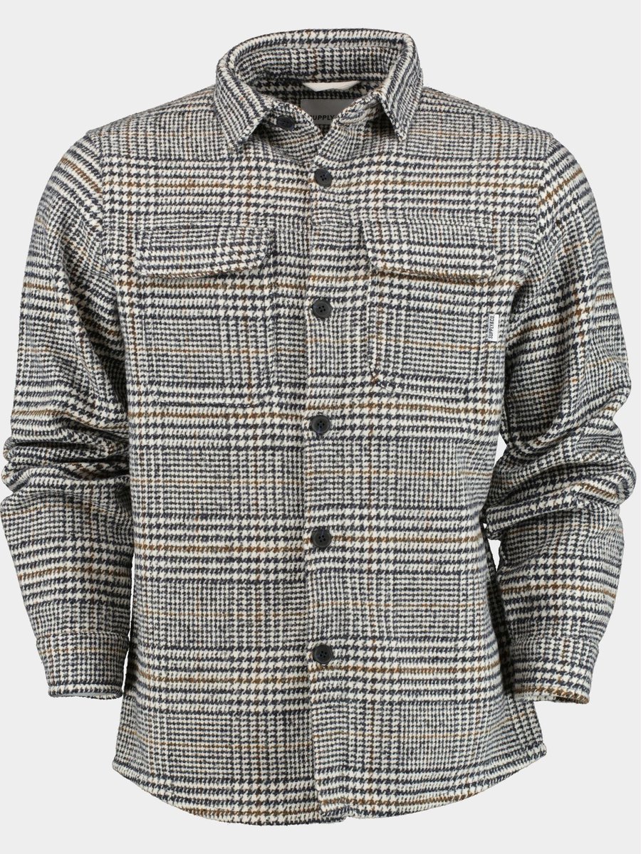 Supply & Co. Casual hemd lange mouw Grijs August Shirtjacket Checked 22307AU03/940 grey