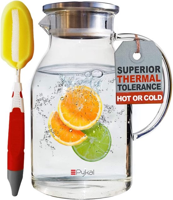 3 Liter Glazen Karaf SUSTEAS 3.0 Liter Glazen Kan Met Deksel - Voor Warm/Koud Water, Wijn, Ijsthee En Meer Inclusief Lange Reinigingsborstel 3 Liter Glazen Karaf SUSTEAS 3.0 Liter Glazen Kan Met Deksel - Voor Warm/Koud Water, Wijn, Ijsthee En Meer Inclusief Lange Reinigingsborstel