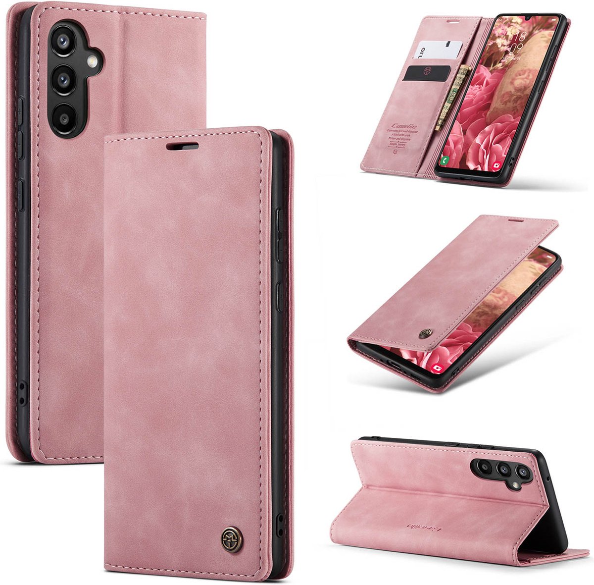 CASEME Samsung Galaxy A34 hoesje - Wallet Case - Roze - Caseme