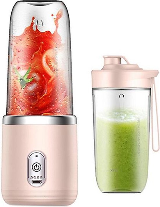 Tragbarer Mixer,450ml Persönlicher blender für Smoothies und Shakes,USB-wiederaufladbar Mini-Saftpresse für Sport,Reisen und Küche