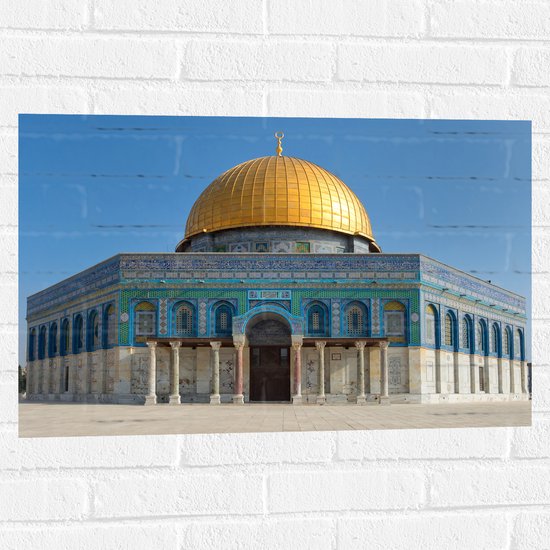 Muursticker - Dome of The Rock Koepel in Jeruzalem op Zonnige Dag - 75x50 cm Foto op Muursticker