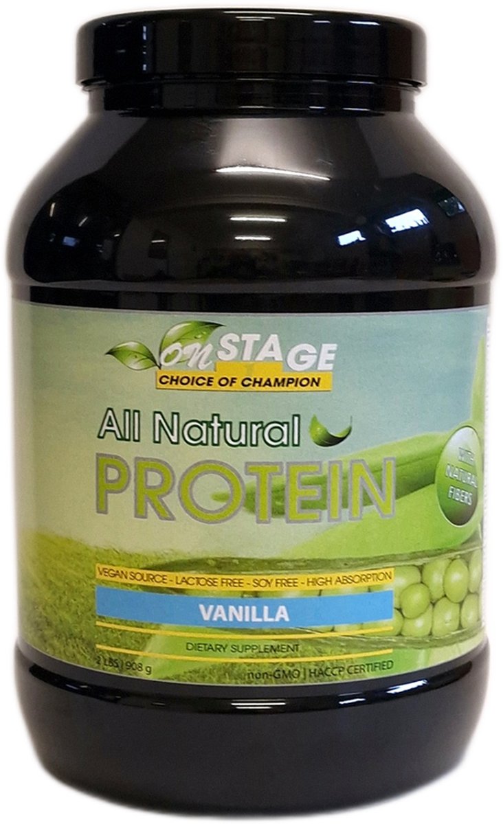 Goedkoopste Onstage All Natural Protein - Pea Protein Organic - Plantaardig Eiwitpoeder - Vegan Eiwitshake - Biologisch Erwten Eiwit - 908 gram Vanille