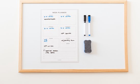 Planbooks - Magnetische Weekplanner - Whiteboard Weekplanner - Planbord - Familieplanner - A4 - Inclusief Stiften en Wisser