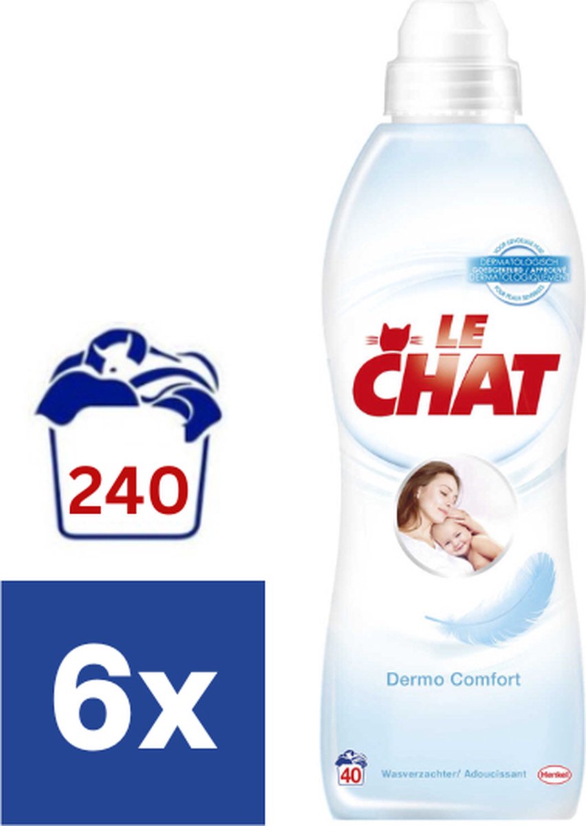 Le Chat Softener Dermo Comfort Wasverzachter - 6 x 1000 ml (240 wasbeurten)