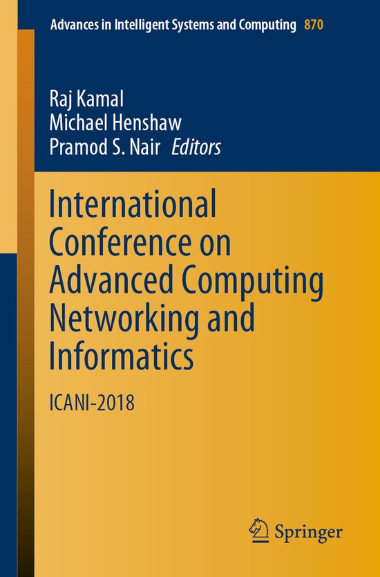 Advances in Intelligent Systems and Computing870- Internatio ... - cover