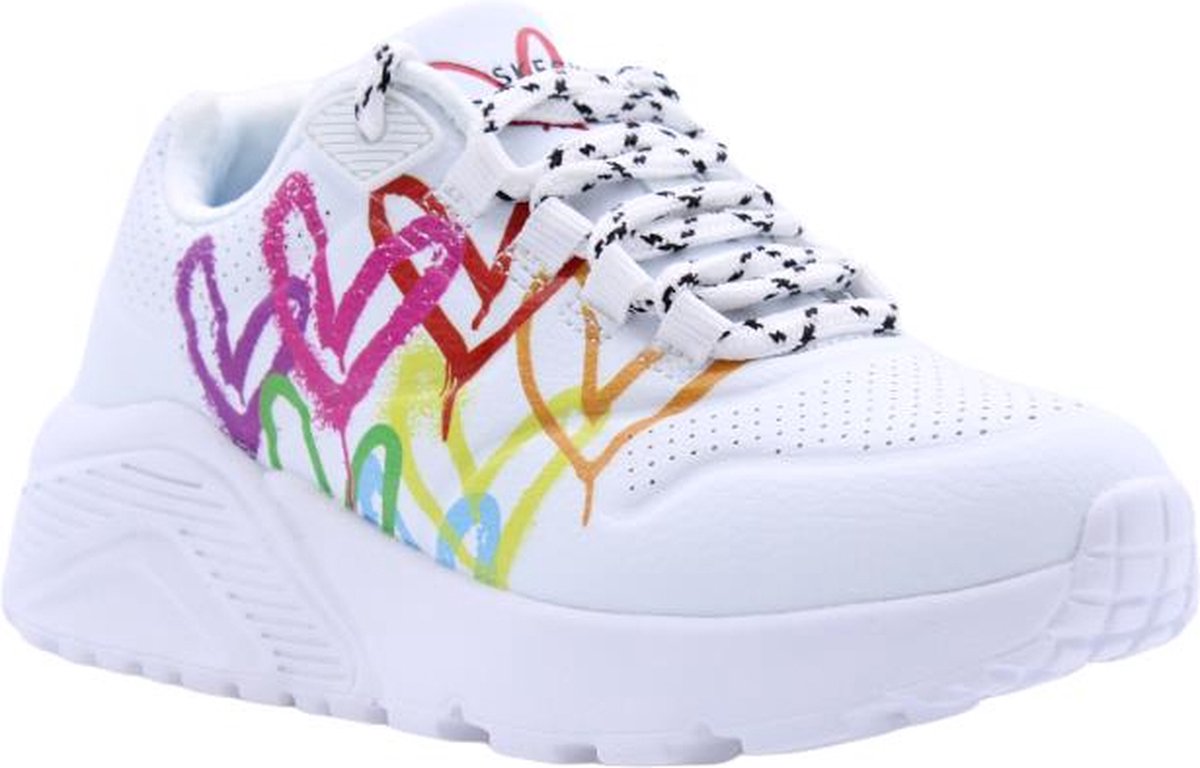 Skechers Uno Lite - Love Brights Meisjes Sneakers - Wit/Multicolour