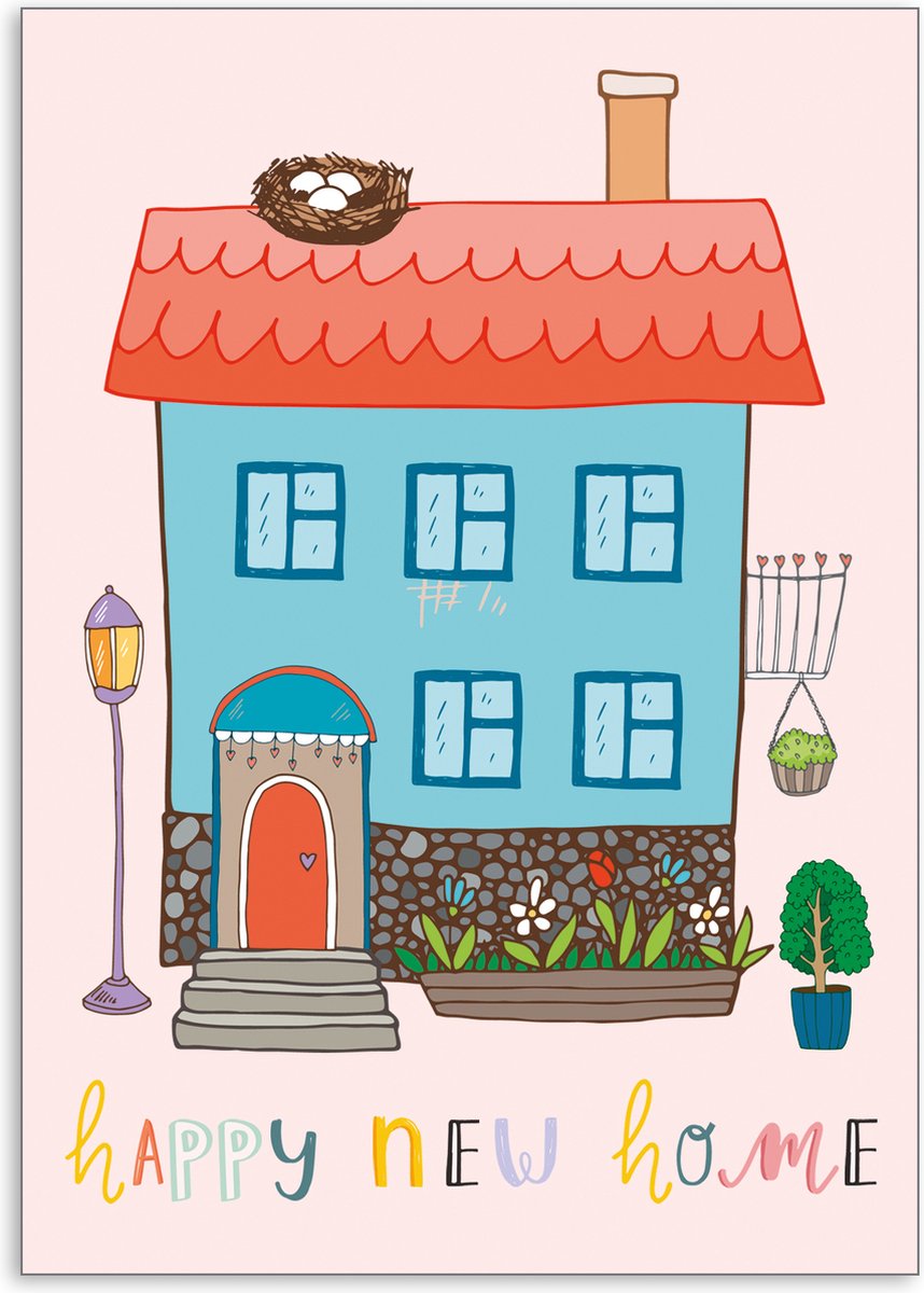 EEN NIEUW HUIS | kaart / wenskaart met envelop | verhuizing / nieuwe EEN NIEUW HUIS | kaart / wenskaart met envelop | verhuizing / nieuwe