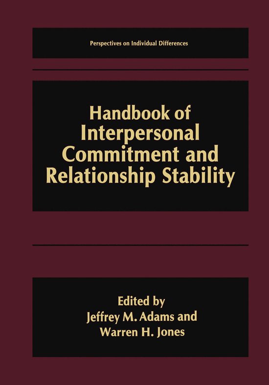 Handbook of Interpersonal Commitment and Relationship Stabil ... - cover