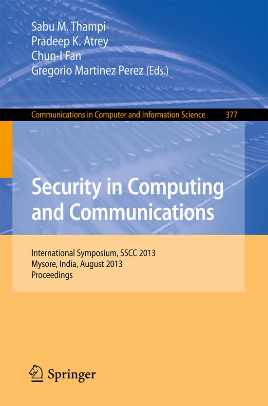 Security in Computing and Communications - cover