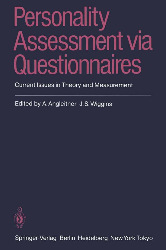 Personality Assessment via Questionnaires - cover