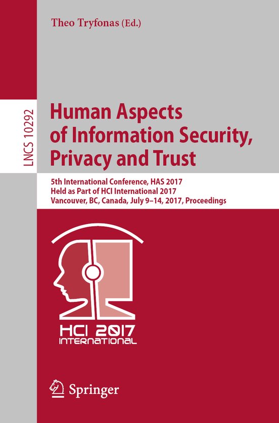 Human Aspects of Information Security, Privacy and Trust - cover