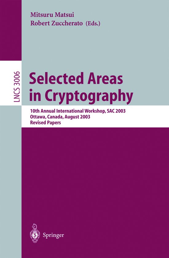 Selected Areas in Cryptography - cover