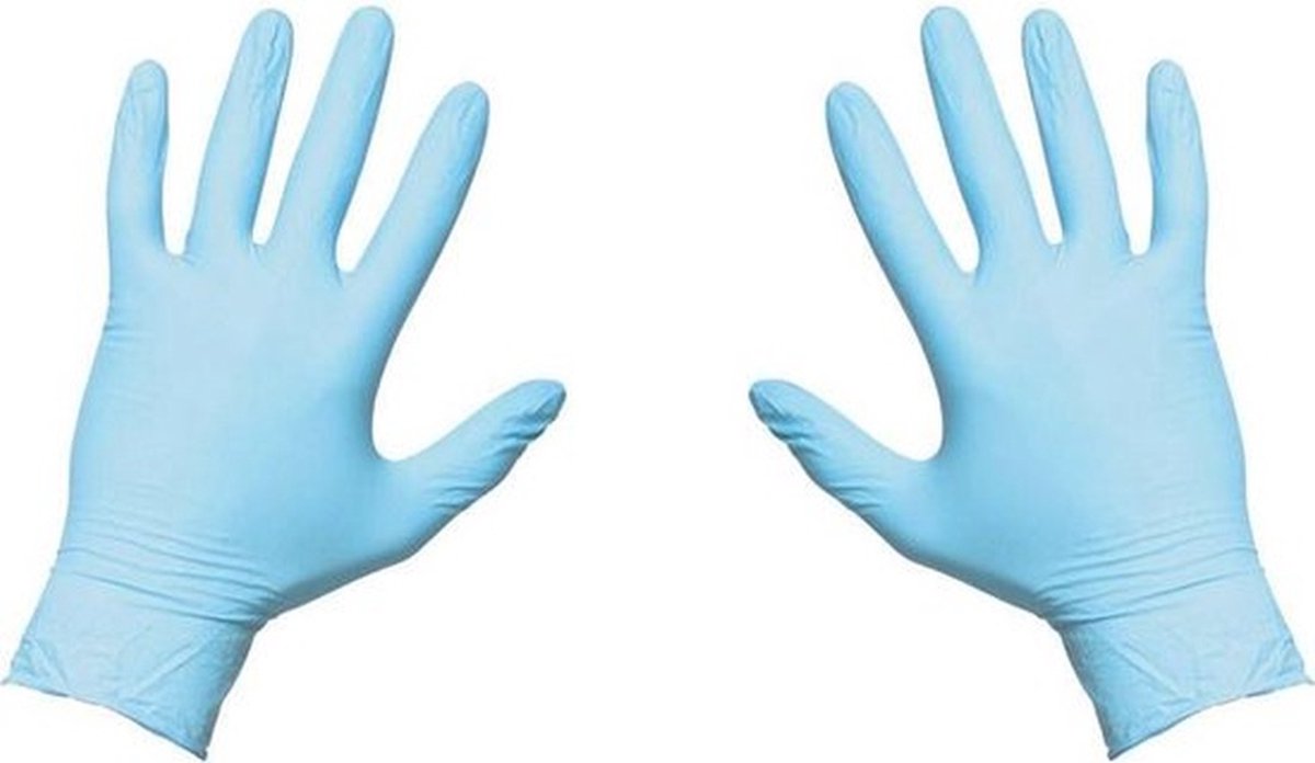 Nitril wegwerp handschoenen - blauw - maat L - per paar - Merkloos