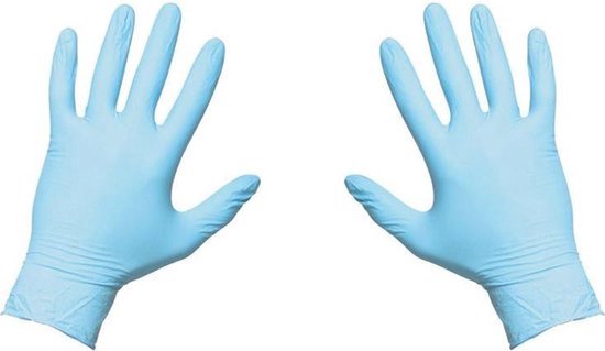 Nitril wegwerp handschoenen - blauw - maat L - per paar - Merkloos