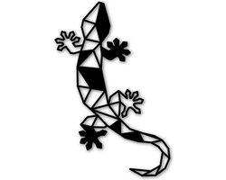 Houten Dierenkop - Gekko - Middel, Zwart MDF