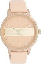 OOZOO Timepieces - Perzik roze/champagne horloge met perzik roze leren band - C11151