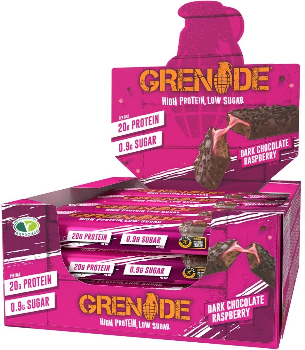 Goedkoopste Grenade Carb Killa Bars - Proteïne Repen - Dark Chocolate Raspberry - 12 Eiwitrepen (720 gram