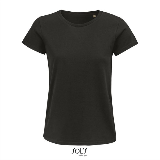 SOL'S - Crusader T-shirt dames - Zwart - 100% Biologisch katoen - 3XL