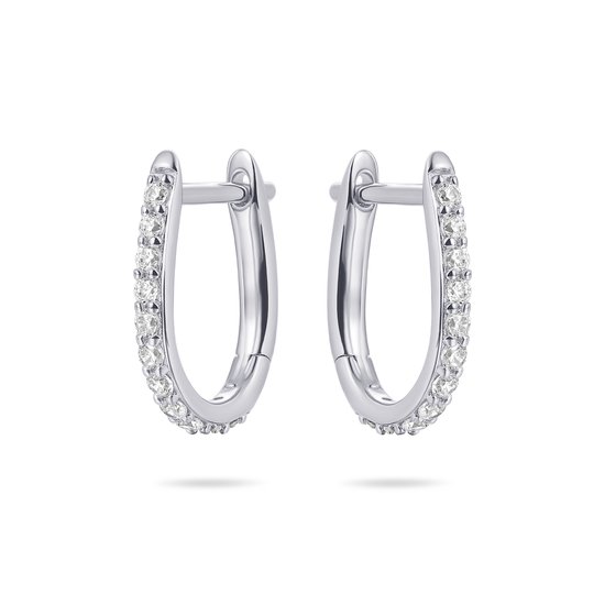 Gisser Jewels - Oorringen - Zilver - Zirconia - 2 x 14 mm