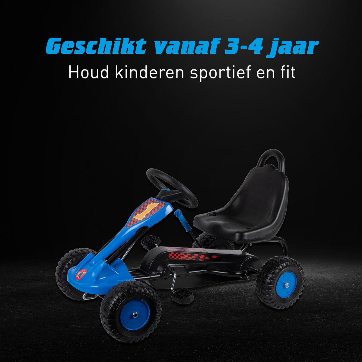 Eddy Toys Skelter - Go Kart met Handrem voor max. 35 KG - Speelgoed Buiten - Speelgoed 3 Jaar - Blauw — afbeelding 5