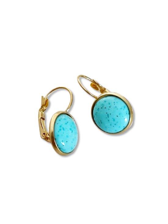 Zatthu Jewelry - N23SS602 - Kila oorbellen met turquoise steen