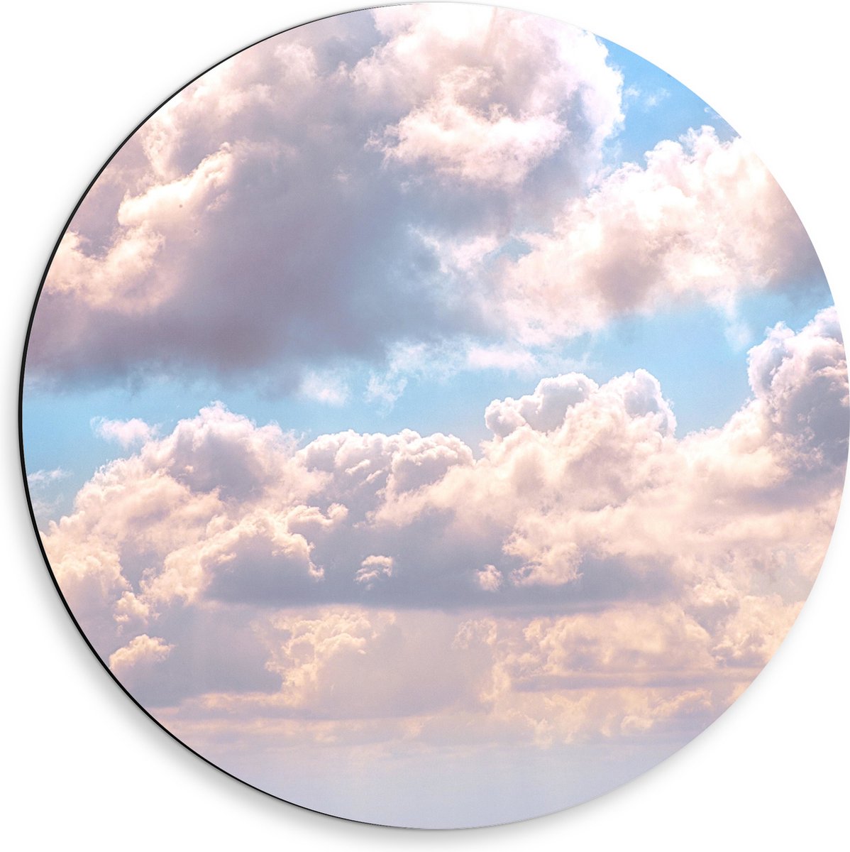 Dibond Muurcirkel - Sluierbewolking op Zonnige Dag - 50x50 cm Foto op Aluminium Muurcirkel (met ophangsysteem)