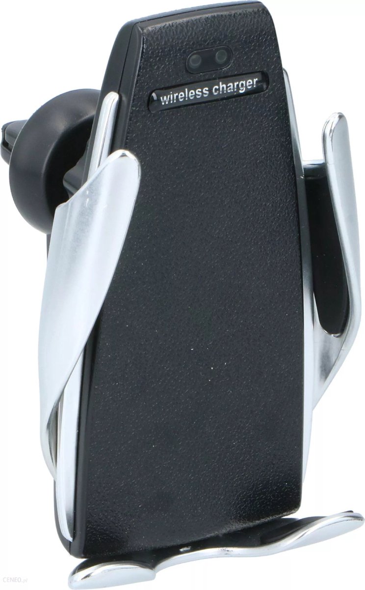 Dunlop Telefoonhouder met Draadloos Opladen - Qi-Technologie - 360º Kantelbaar - Zwart/ Zilver
