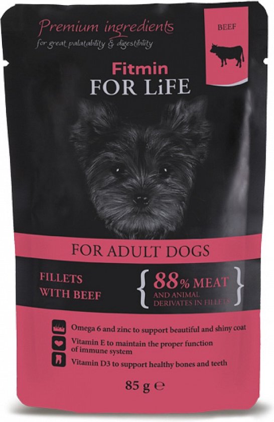 Fitmin Dog For Life Adult Rundvleeszakje 28 x 85g
