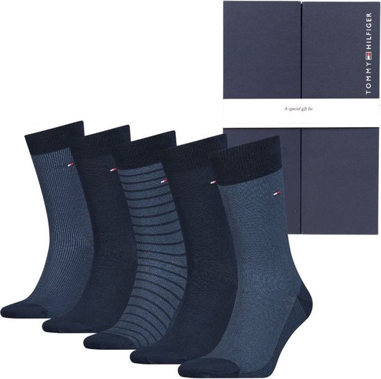 Tommy Hilfiger Sock Giftbox Birdeye (5-pack) - heren sokken - donkerblauw - Maat: 39-42