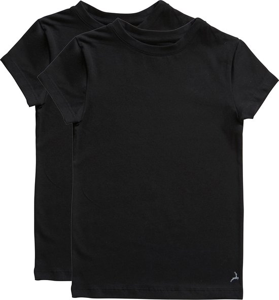 ten Cate Basics t-shirt zwart 2 pack voor Jongens | Maat 98/104